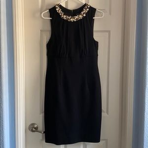 Little black dress with beaded neckline
